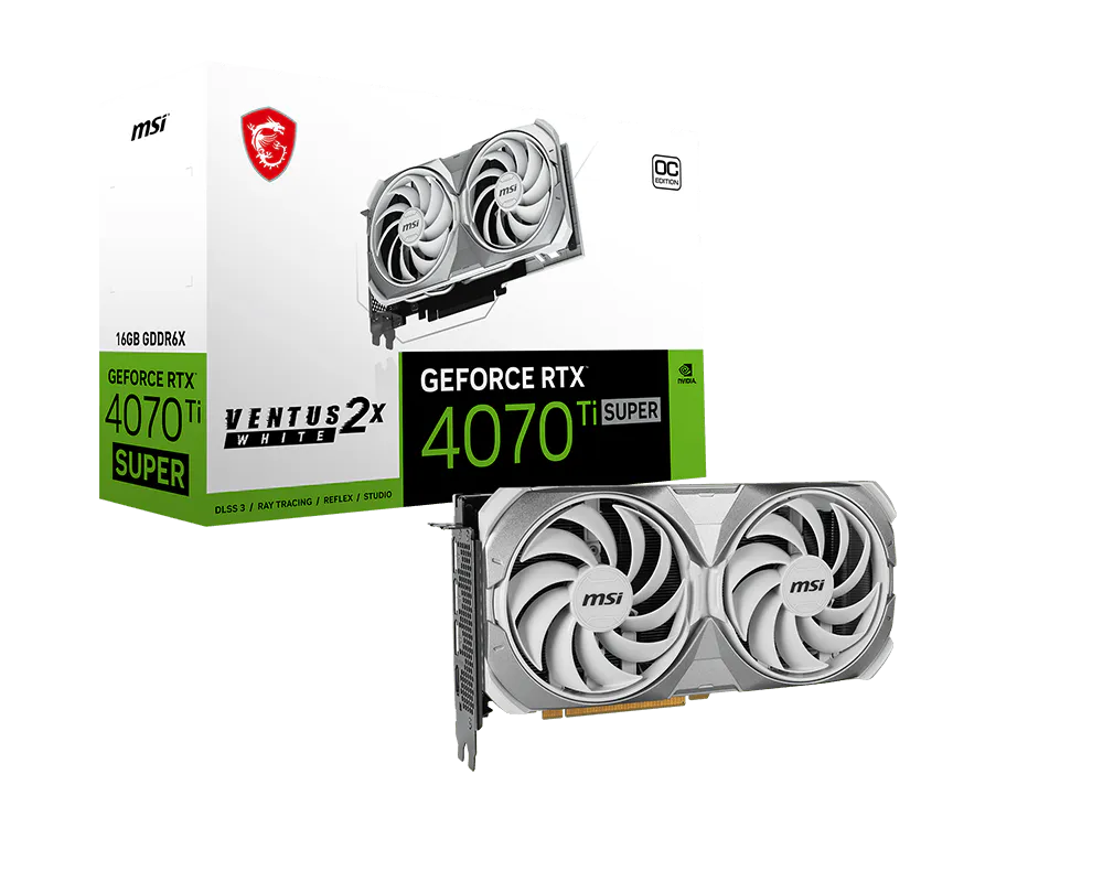 MSI GeForce RTX 4070 Ti SUPER 16G VENTUS 2X WHITE OC